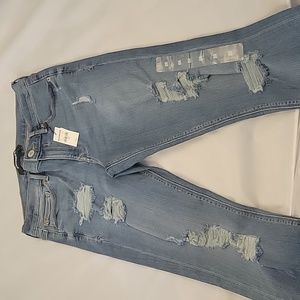 Light blue, stretch jean ankle leggings. Express.  NWT size 8R